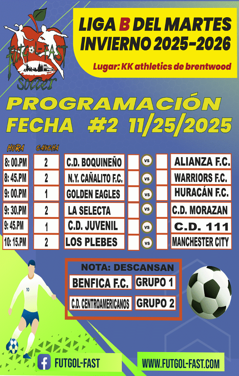 PROGRAMACION LIGA B FECHA DOS.web